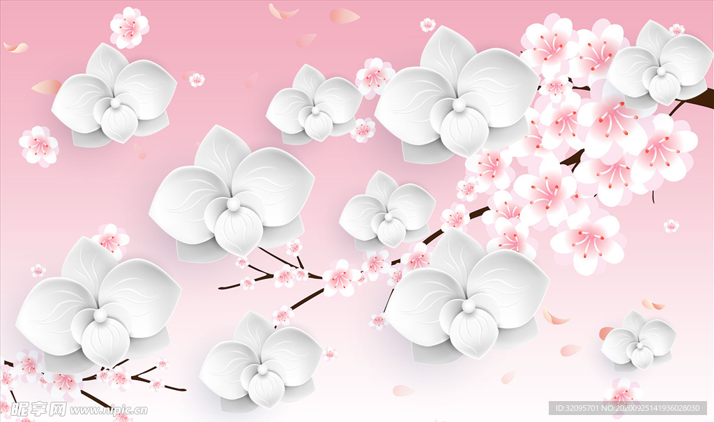 浮雕花 梅花 背景墙