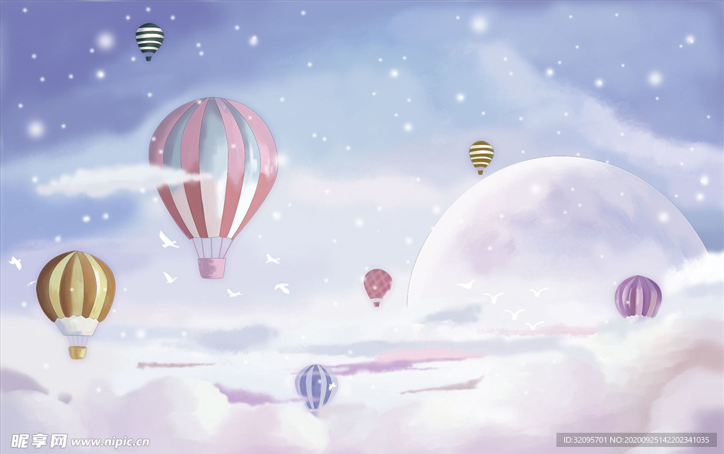 气球 星点 背景墙