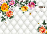 花鸟画 牡丹 蝴蝶 背景墙