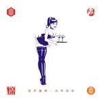 矢量侍女图案