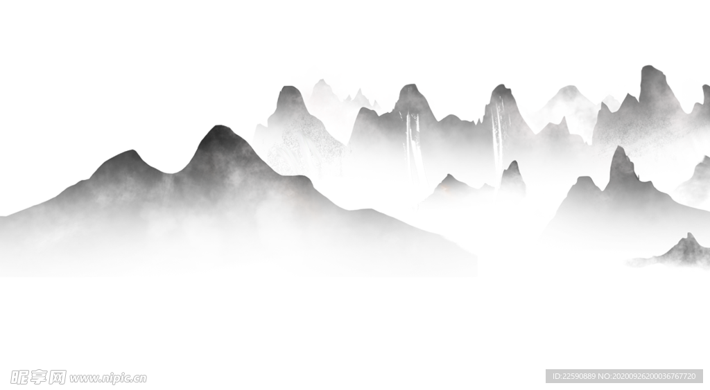 免抠图 中国山水水墨风