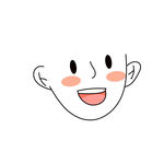 可换发型人脸模板插画素材