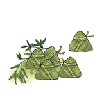 手绘卡通粽子元素