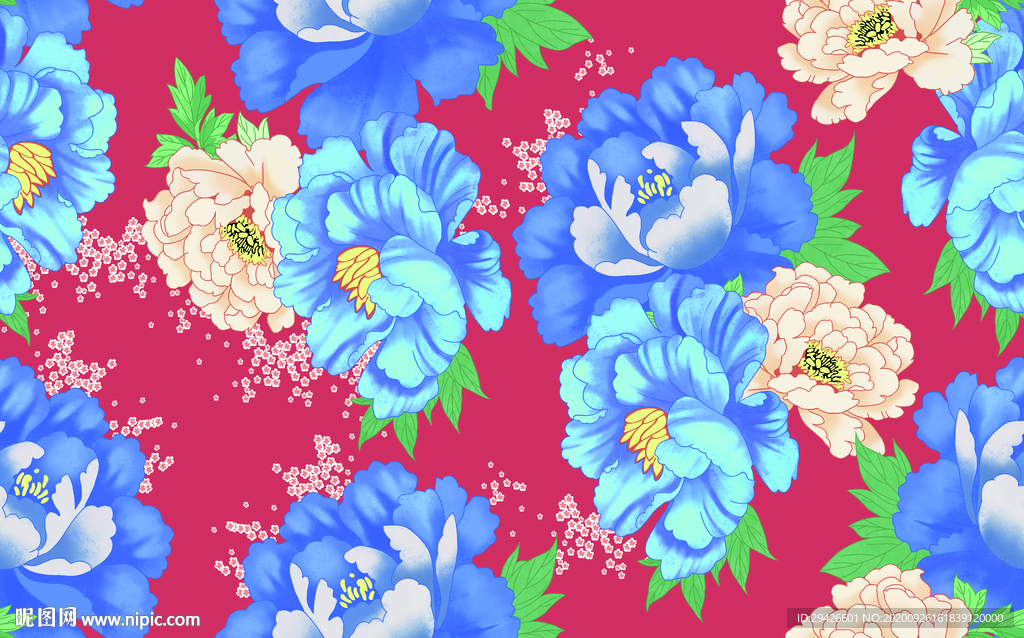手绘牡丹花