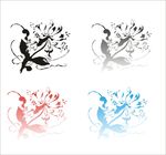 花剪影造型矢量