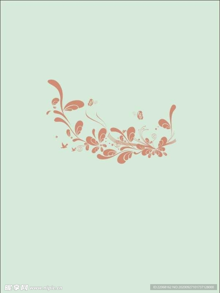 硅藻泥背景图案现代花纹花边蝴蝶