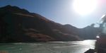 大山湖泊日落风光