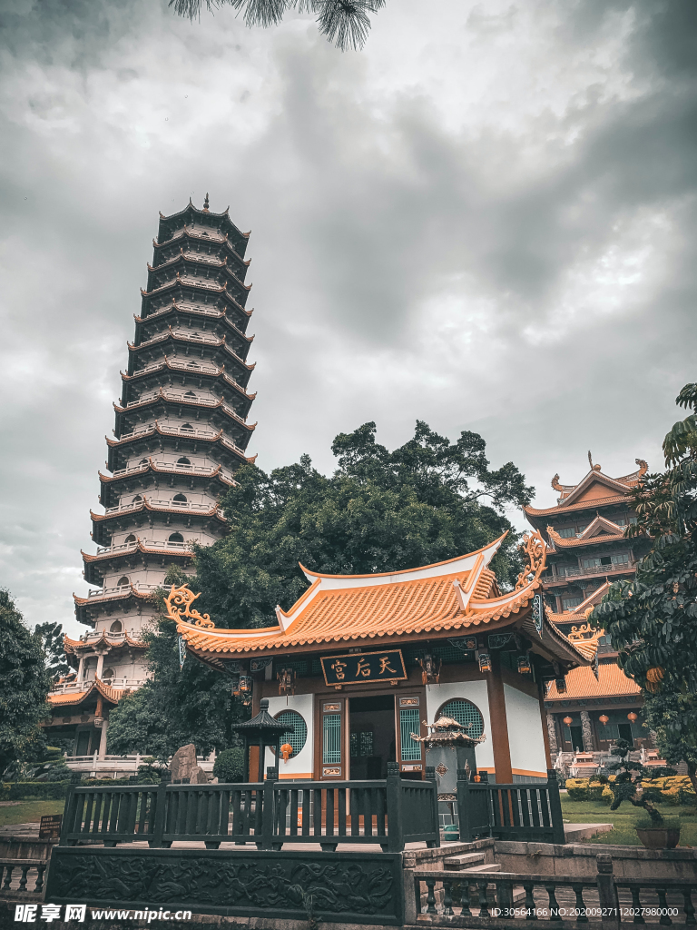 天后宫风景自然旅游旅行背景素材