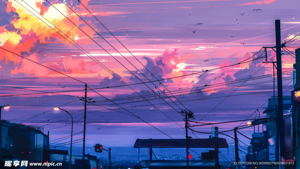 天空 水彩画