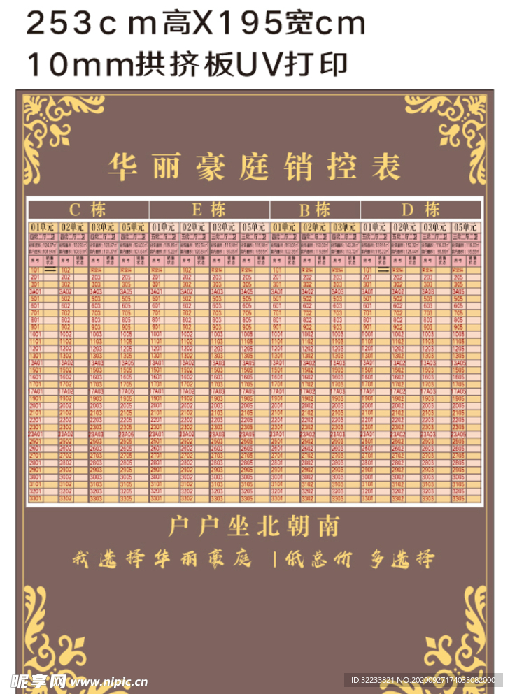 销控表