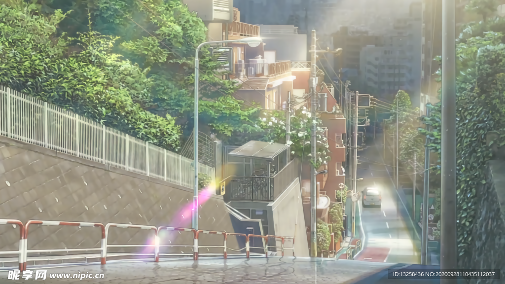 彩色城市风景插画背景