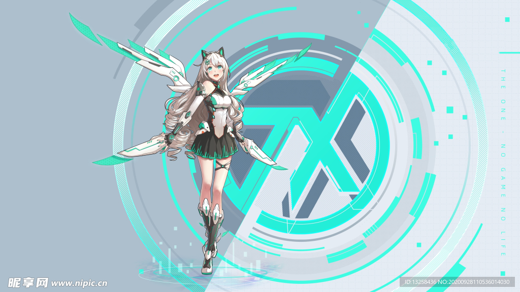 彩色动漫插画人物背景
