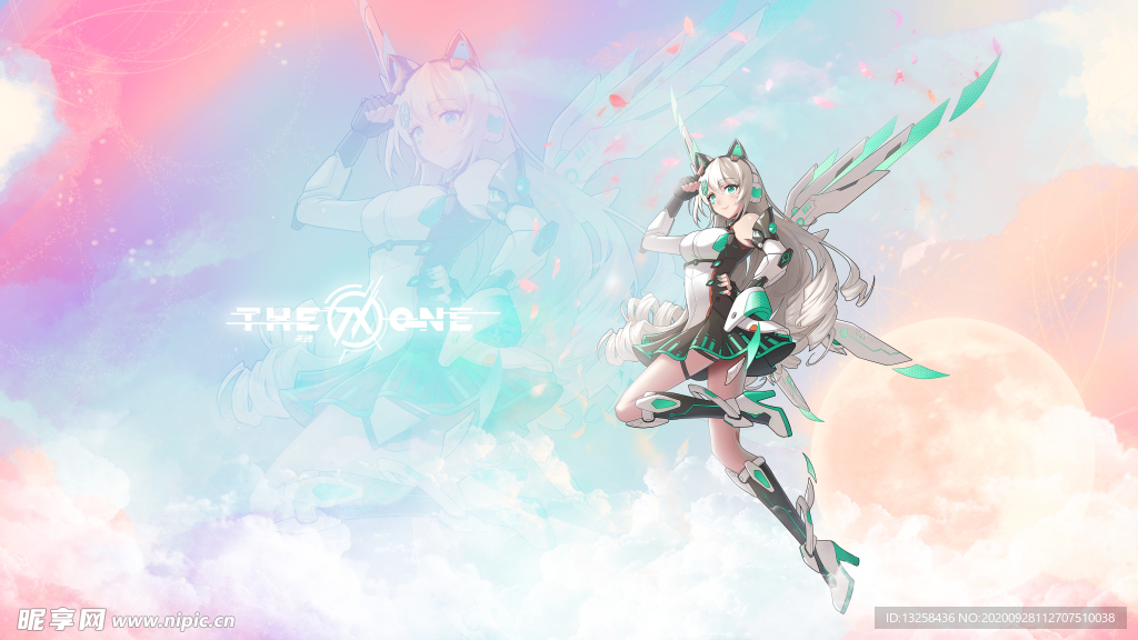 彩色动漫插画人物背景