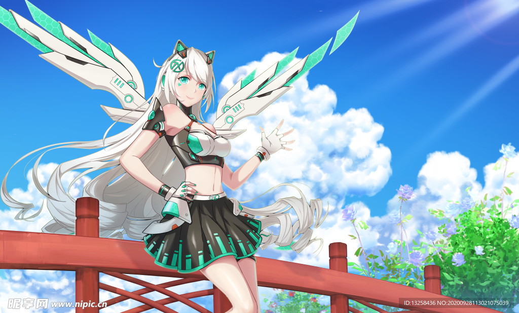 彩色动漫插画人物背景