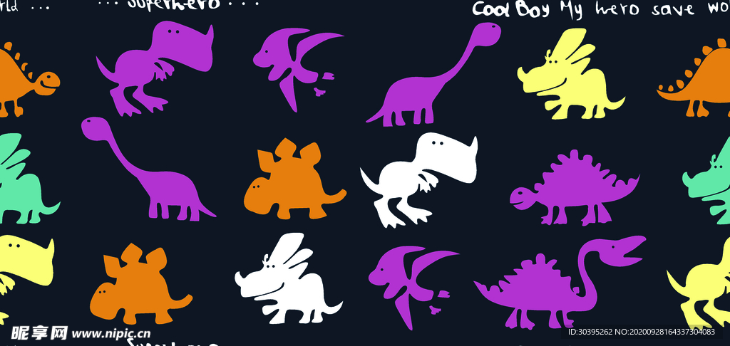 恐龙 数码 英文 动漫 手绘