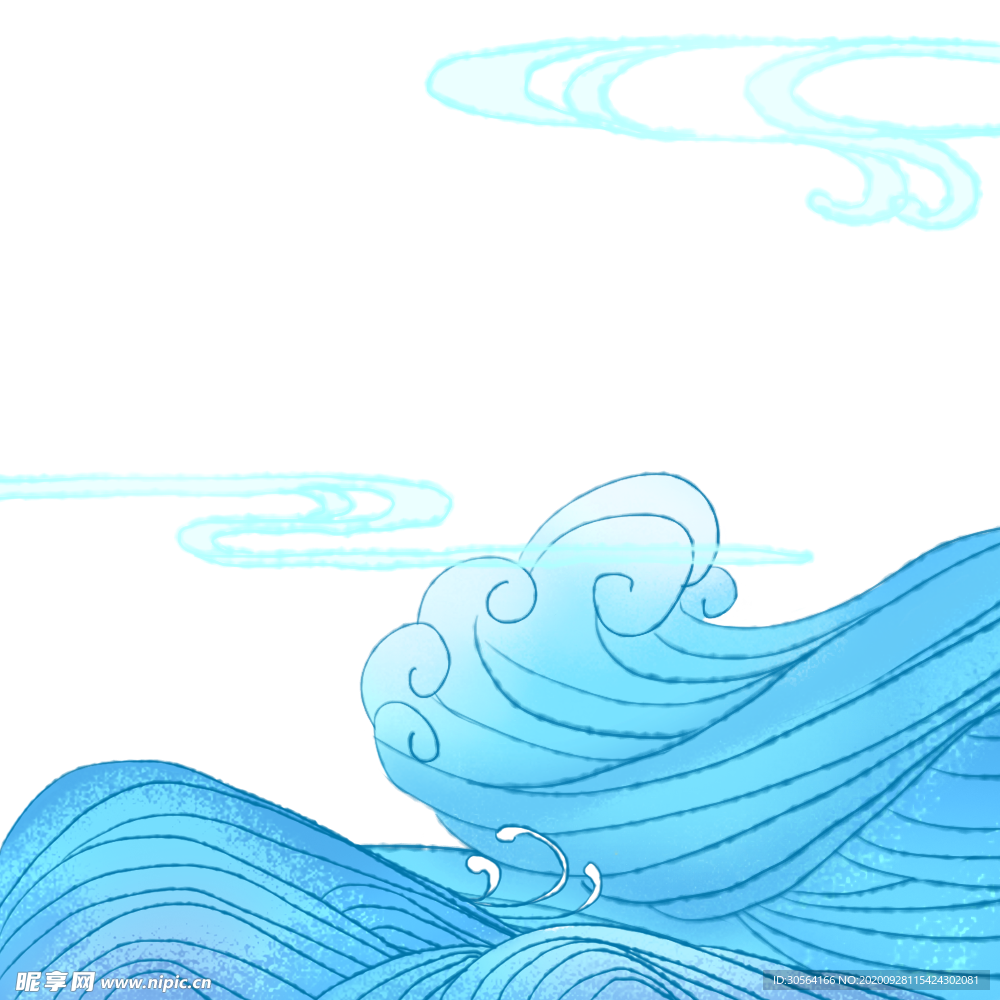 波浪波纹海浪插画海报素材