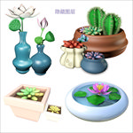 3D植物盆栽