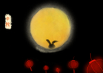 中秋节PSD分层手绘背景图
