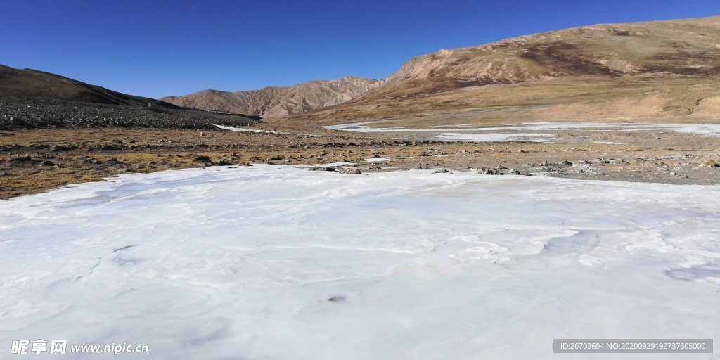 大山冰川雪地风景