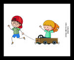 小朋友卡通AI矢量图