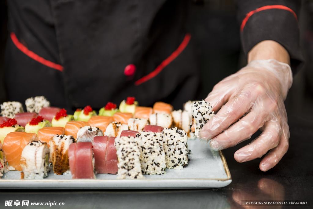 寿司日式料理美食背景海报素材