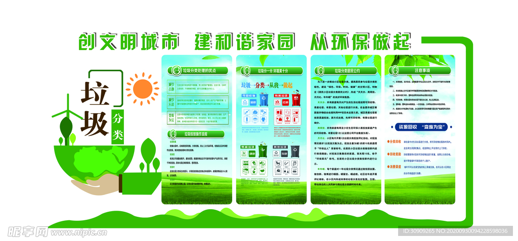 垃圾分类造型墙