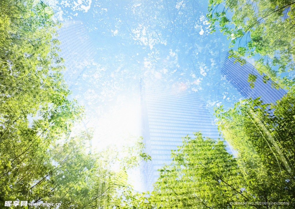 绿色城市背景