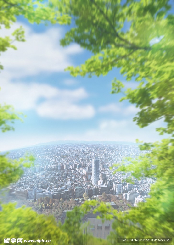绿色城市背景