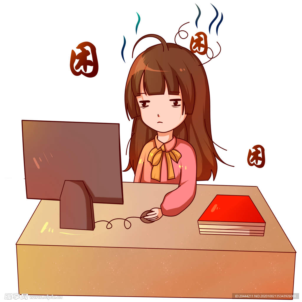加班卡通人物免抠设计元素