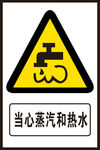 当心蒸汽和热水