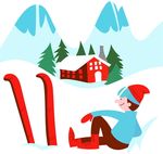 歇息中的滑雪男子