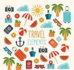 彩色旅行元素