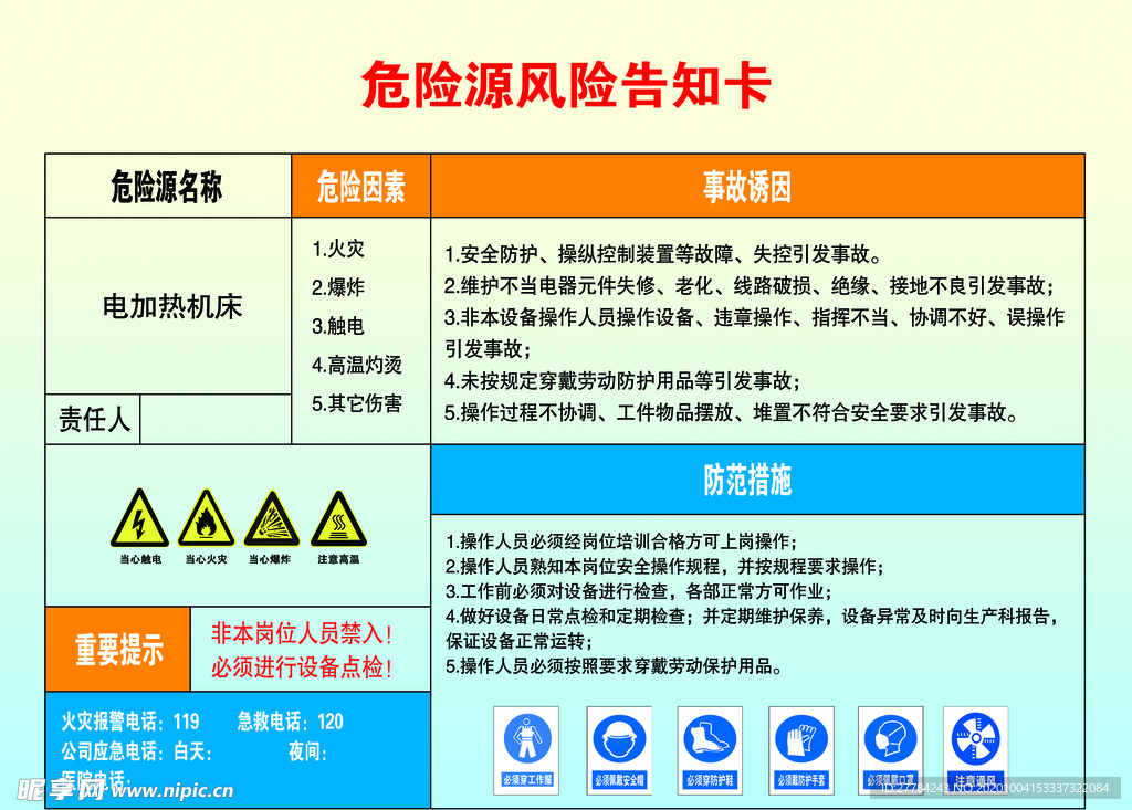 危险源 风险 告知卡