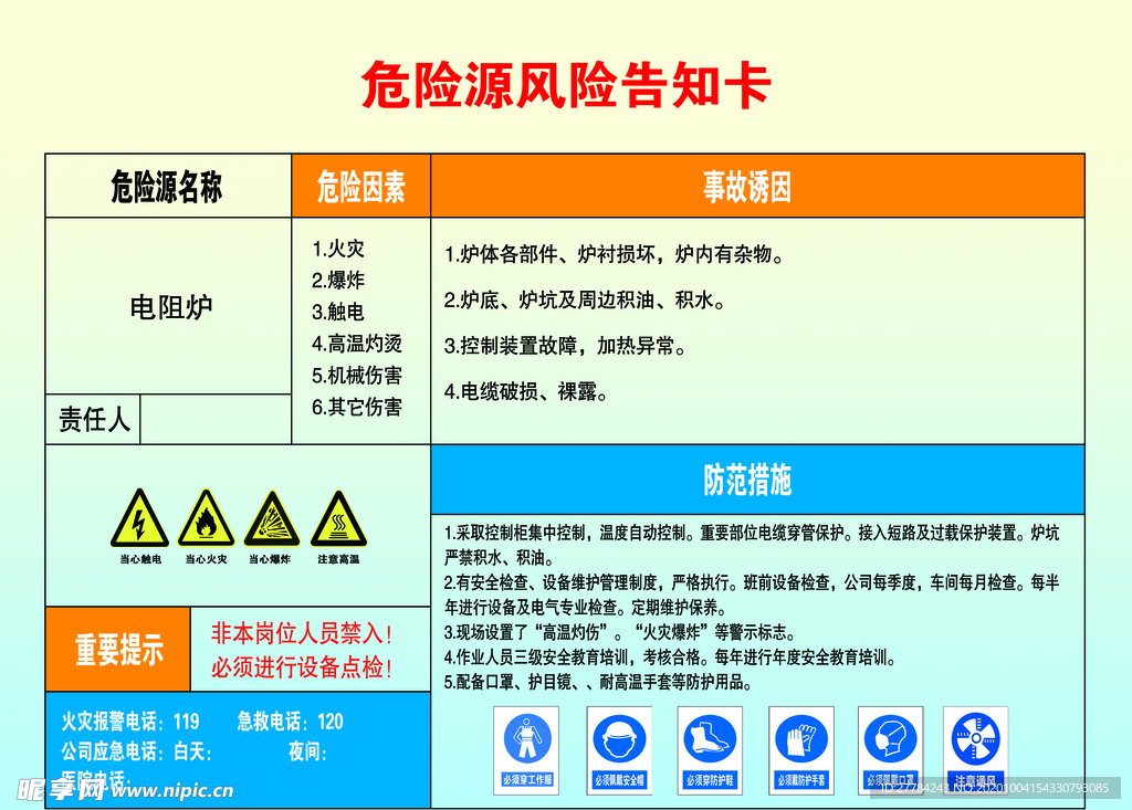 危险源 风险 告知卡