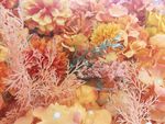塑料花 假花 黄色 粉色 红色