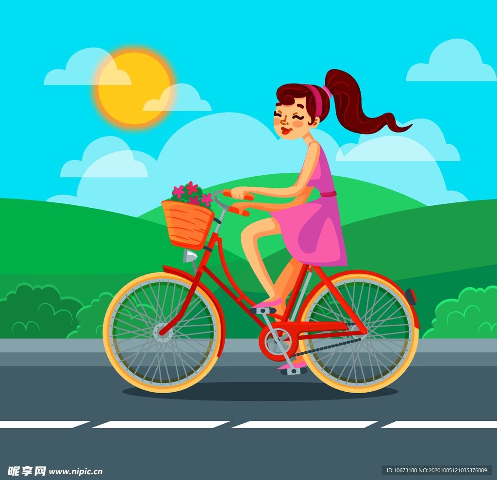 骑自行车