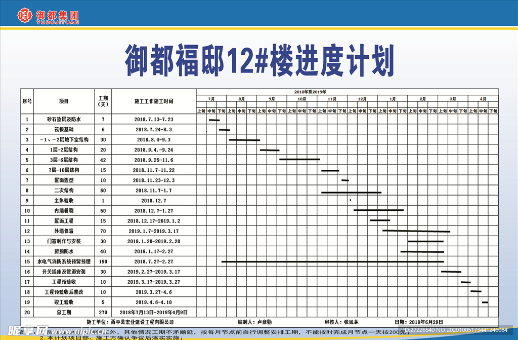 进度计划表