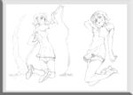 唯美线条男女 素描素材 漫画人