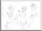 唯美线条男女 素描素材 漫画人