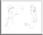 唯美线条男女 素描素材 漫画人