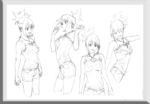 唯美线条男女 素描素材 漫画人