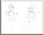 唯美线条男女 素描素材 漫画人
