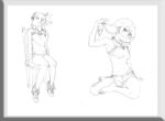 唯美线条女 素描素材 漫画CG