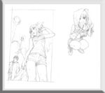 唯美线条男女 素描素材 漫画人