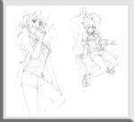 唯美线条男女 素描素材 漫画人