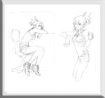 唯美线条男女 素描素材 漫画人