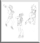 唯美线条男女 素描素材 漫画人