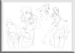 唯美线条男女 素描素材 漫画人