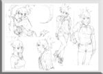 唯美线条男女 素描素材 漫画人