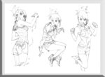 唯美线条男女 素描素材 漫画人